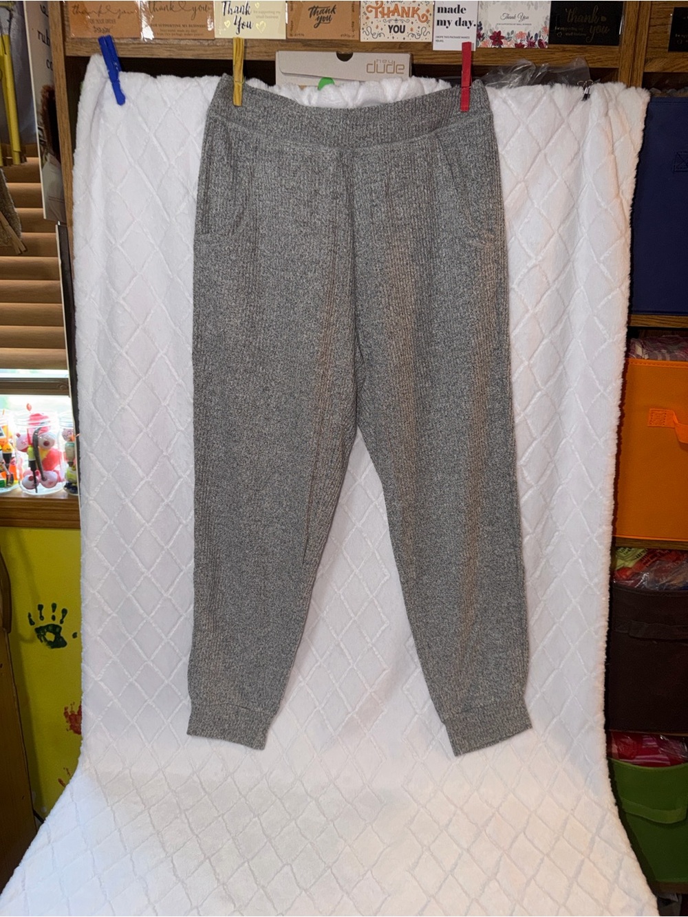 aerie Light Gray Waffle Knit Sweatshirt